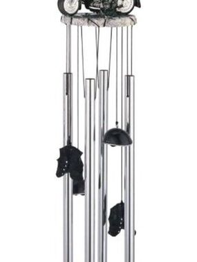 Harley-Davidson Motorcycle Top Wind Chime in Silver and Black - New in Box